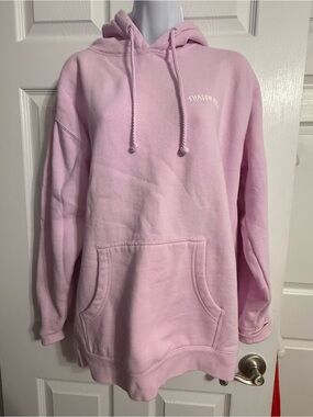 Shadow Hill Light Pink Oversized Hoodie with Kangaroo Pocket